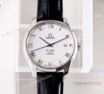 (VS Factory) Swiss Grade 1 Omega De Ville Co Axial White Dial Leather Strap Watch VS Factory